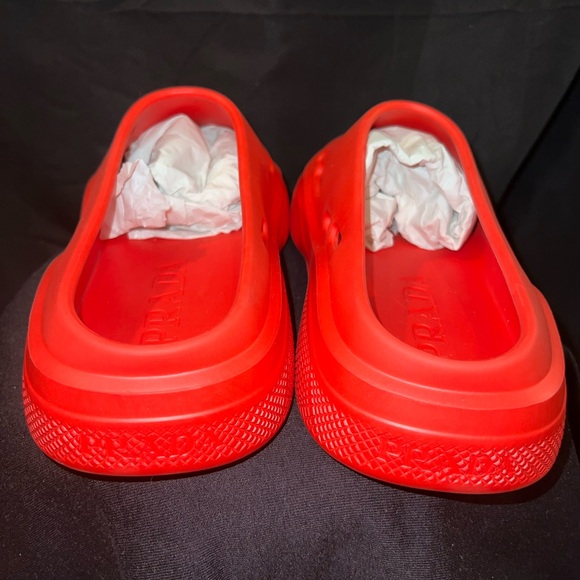 Prada Rubber Mules (Red Slides) - Picture 7 of 16